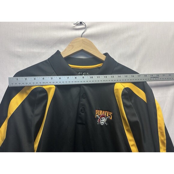 Antigua Polo Golf Shirt Men’s XL Pittsburgh Pirates Logo Black Yellow - Picture 5 of 7